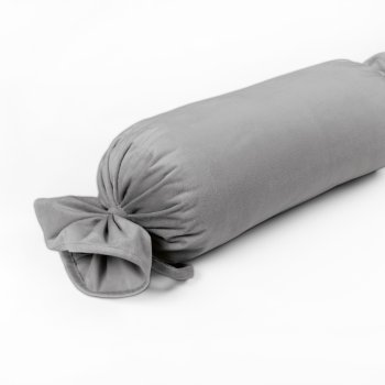 Sametový polštář válec bonbon Velvet Premium SVP-039 Šedý - Biante.cz