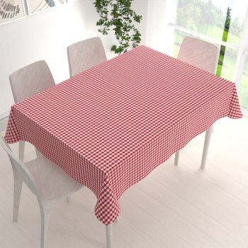 Bavlněný obdélníkový ubrus Olivia OL-008 Červeno-bílá kostka malá - detail 1 - Biante.cz