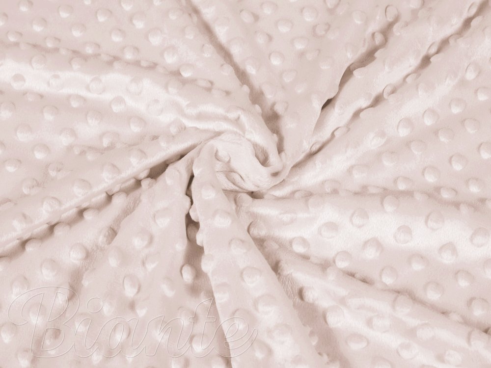 Dětská látka Minky 3D puntíky MKP-010 Pudrově béžová - šířka 150 cm - detail 1 - Biante.cz