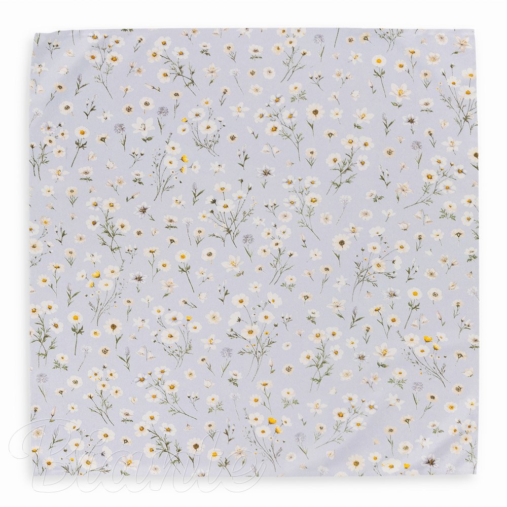 Bavlněný šátek Sandra SA-617 Kopretinky na světle modrém - detail 2 - Biante.cz