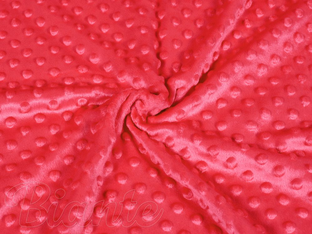 Dětská látka Minky 3D puntíky MKP-019 Jahodová červená - šířka 150 cm - detail 1 - Biante.cz Dětská látka Minky 3D puntíky MKP-019 Jahodová červená - šířka 150 cm - detail 1 - Biante.cz
