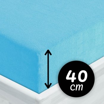 Froté napínací prostěradlo na extra vysokou matraci FR-017 Azurově modré - Biante.cz Froté napínací prostěradlo na extra vysokou matraci FR-017 Azurově modré - Biante.cz