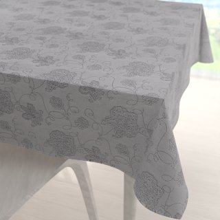 Teflonový čtvercový ubrus TF-083 Květované ornamenty na šedém - Biante.cz