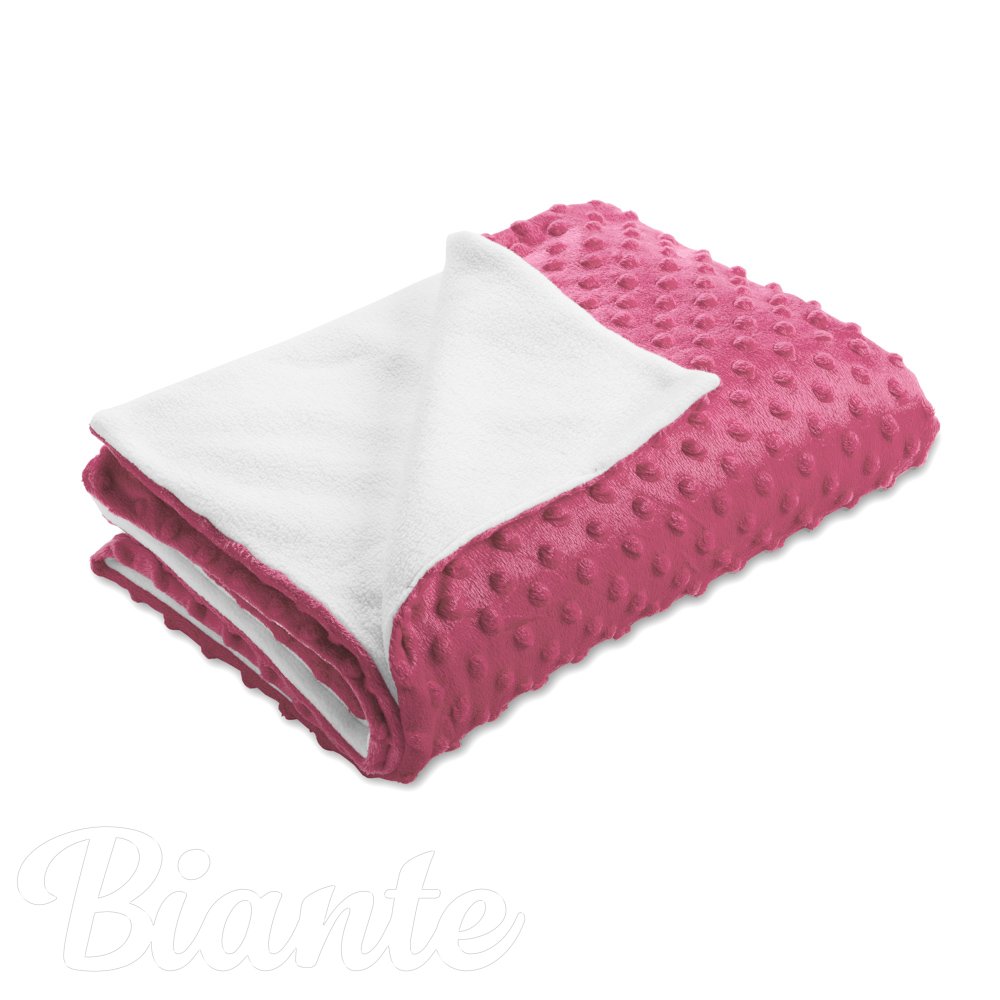 Dětská oboustranná deka Minky TOP 3D puntíky/Polar MKP-057 Ostružinová - Biante.cz