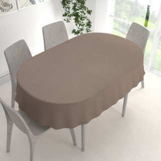 Velký dekorační oválný ubrus BKR-502 Světle hnědý režný - detail 1 - Biante.cz Velký dekorační oválný ubrus BKR-502 Světle hnědý režný - detail 1 - Biante.cz