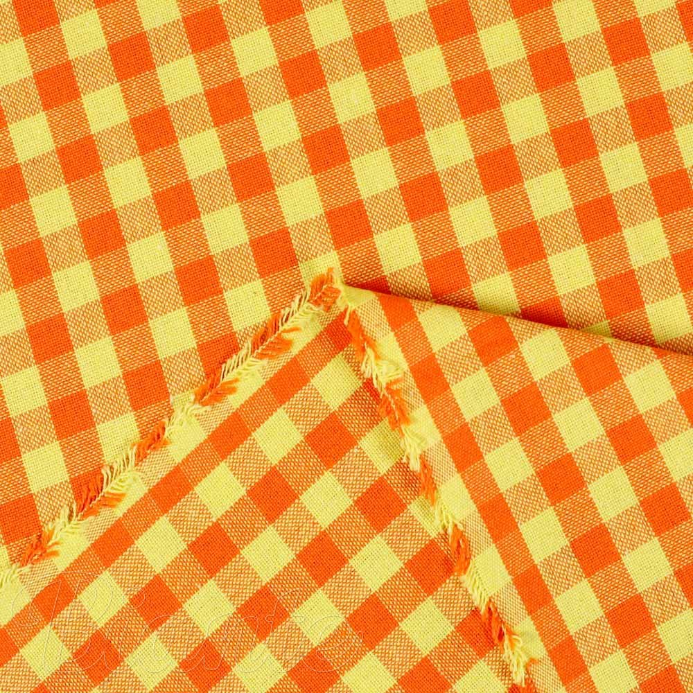 Bavlněná látka Olivia OL-006 Oranžovo-žlutá kostka malá - šířka 150 cm - detail 3 - Biante.cz