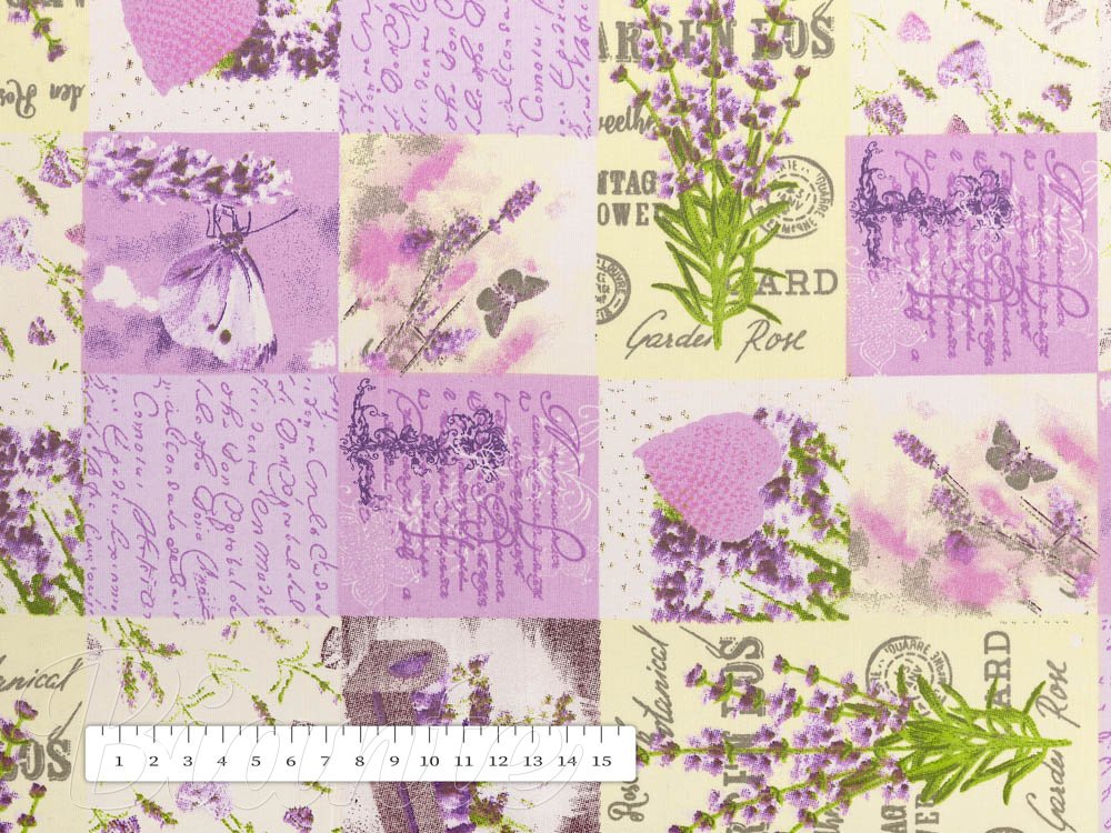 Bavlněná látka/plátno Sandra SA-559 Levandulová zahrada - šířka 220 cm - detail 3 - Biante.cz