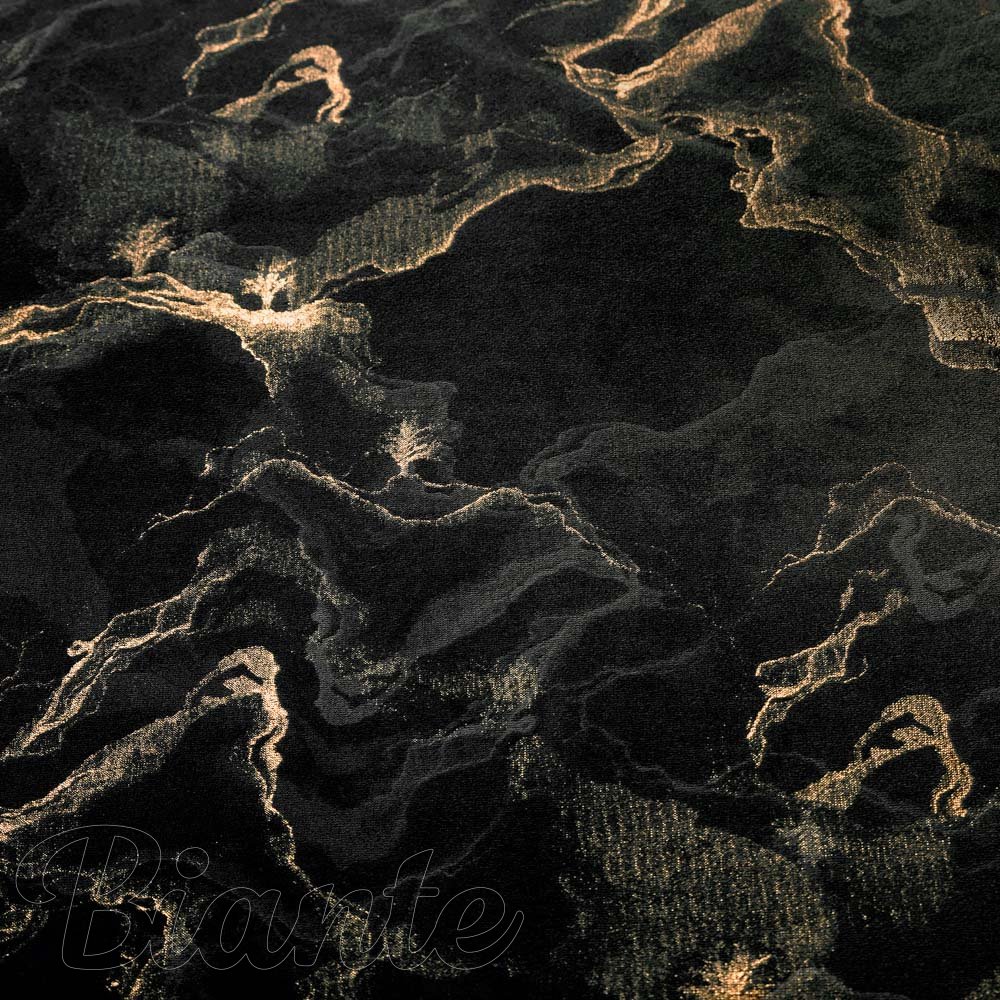 Sametová látka Isabela IBL-021 Zlatý/kouřový mramor na černém - šířka 280 cm - detail 6 - Biante.cz