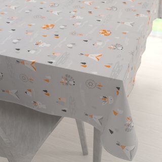 Detský bavlnený obdĺžnikový obrus Sandra SA-699 Oranžové zvieratká Indiáni na sivom - Biante.sk Detský bavlnený obdĺžnikový obrus Sandra SA-699 Oranžové zvieratká Indiáni na sivom - Biante.sk