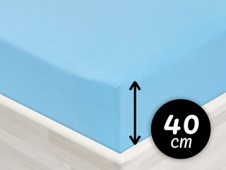 Jersey napínacie prestieradlo na extra vysoký matrac JR-017 Azúrovo modré - Biante.sk Jersey napínacie prestieradlo na extra vysoký matrac JR-017 Azúrovo modré - Biante.sk