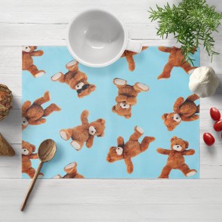 Dětské bavlněné prostírání na stůl Sandra SA-724 Plyšoví medvídci na modrém - Biante.cz