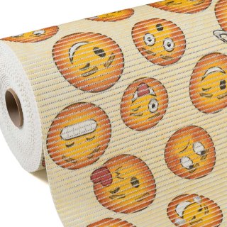 Kúpeľňová penová rohož / predložka PRO-053 Veselé smajlíky na krémovom - metráž šírka 65 cm - Biante.sk