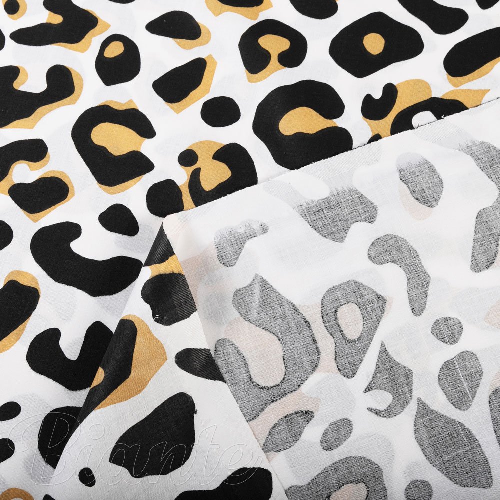 Bavlněná látka/plátno Sandra SA-409 Leopardí vzor na bílém - šířka 160 cm - detail 4 - Biante.cz
