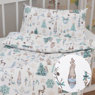 Dětské bavlněné povlečení do postýlky Sandra SA-662 Modro-zeleno-hnědý vánoční vzor - Biante.cz Dětské bavlněné povlečení do postýlky Sandra SA-662 Modro-zeleno-hnědý vánoční vzor - Biante.cz