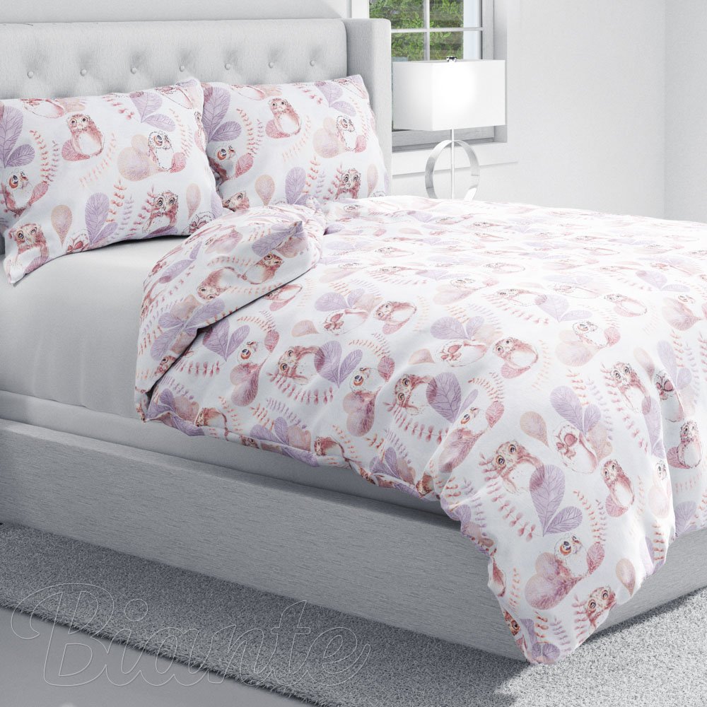 Bavlněné ložní povlečení Sandra SA-284 Hnědé sovy - detail 1 - Biante.cz