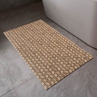 Koupelnová pěnová rohož / předložka PRO-052 Pletená rohož hnědá - metráž šířka 65 cm - detail 1 - Biante.cz