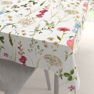 Bavlněný obdélníkový ubrus Sandra SA-667 Velké luční kvítí na bílém - Biante.cz Bavlněný obdélníkový ubrus Sandra SA-667 Velké luční kvítí na bílém - Biante.cz