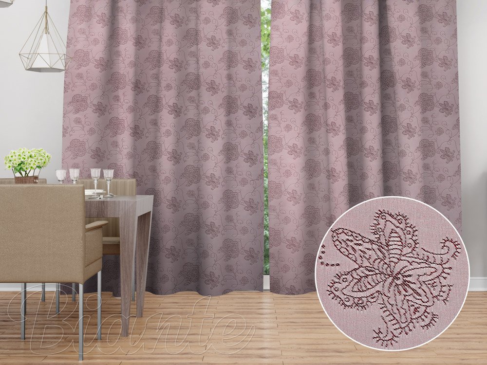 Dekorační závěs TF-077 Květované ornamenty na starorůžovém - Biante.cz Dekorační závěs TF-077 Květované ornamenty na starorůžovém - Biante.cz