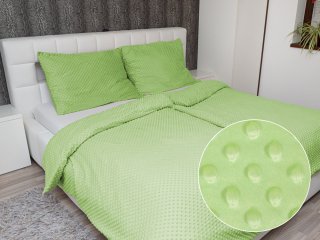 Hřejivé ložní povlečení Minky 3D puntíky MKP-005 Pastelové světle zelené - Biante.cz Hřejivé ložní povlečení Minky 3D puntíky MKP-005 Pastelové světle zelené - Biante.cz