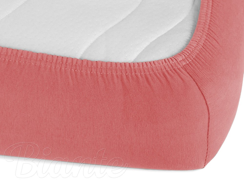 Dětské jersey napínací prostěradlo do postýlky JR-001 Korálové - detail 2 - Biante.cz Dětské jersey napínací prostěradlo do postýlky JR-001 Korálové - detail 2 - Biante.cz