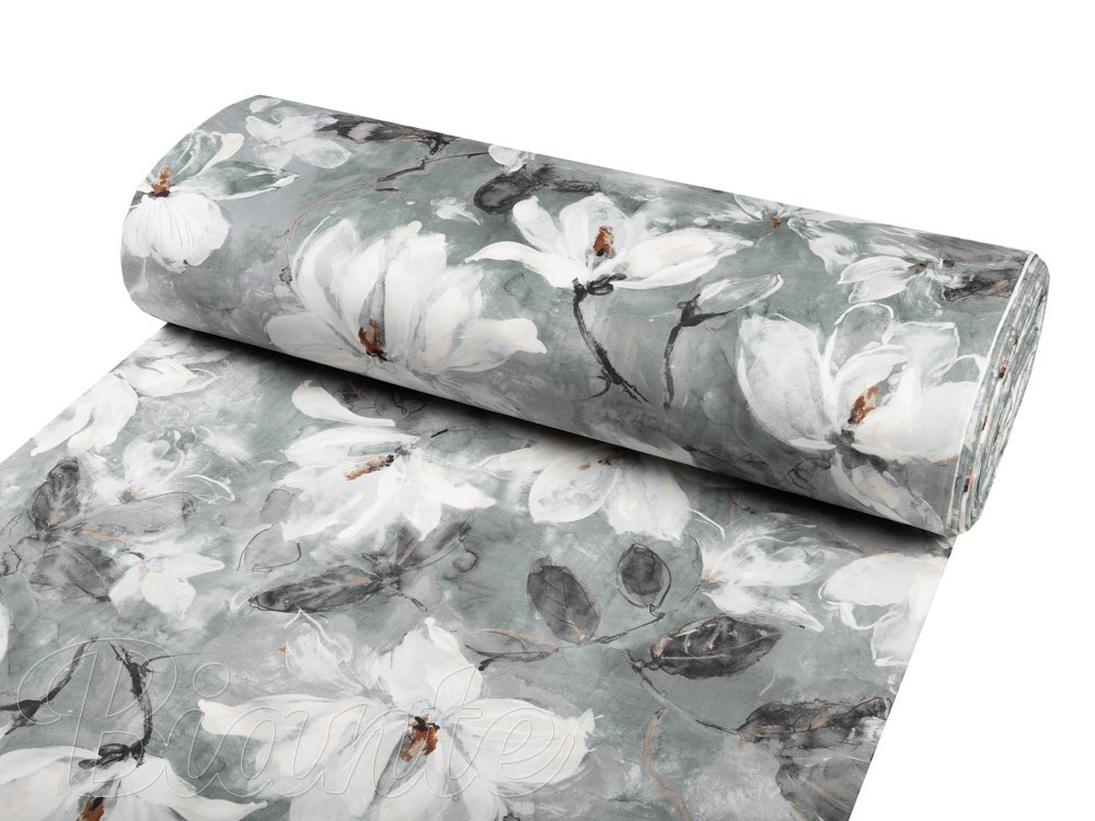 Sametová látka Tamara TMR-016 Designové květiny na šedozeleném - šířka 155 cm - detail 2 - Biante.cz Sametová látka Tamara TMR-016 Designové květiny na šedozeleném - šířka 155 cm - detail 2 - Biante.cz