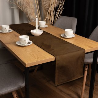 Běhoun na stůl/imitace broušené kůže Alcantara ALC-017 Hnědý rezavý - detail 1 - Biante.cz