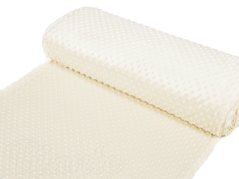 Dětská látka Minky 3D puntíky MKP-014 Krémová - šířka 150 cm - detail 2 - Biante.cz Dětská látka Minky 3D puntíky MKP-014 Krémová - šířka 150 cm - detail 2 - Biante.cz