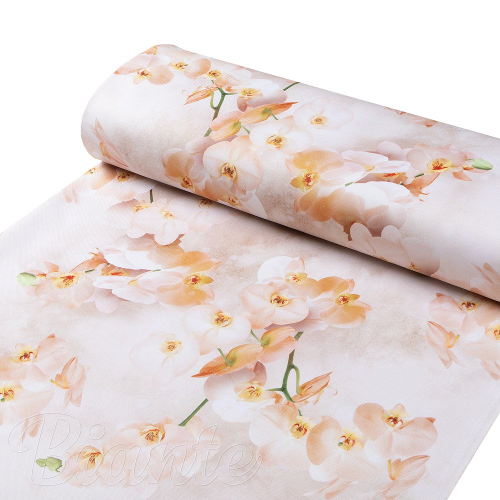 Teflonová látka na ubrusy TF-045 Orchideje na béžovém - šířka 150 cm - detail 1 - Biante.cz