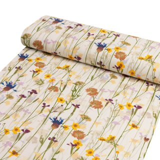 Bavlněná látka/plátno Sandra SA-571 Luční kvítí na krémovém - šířka 160 cm a 220 cm - detail 1 - Biante.cz