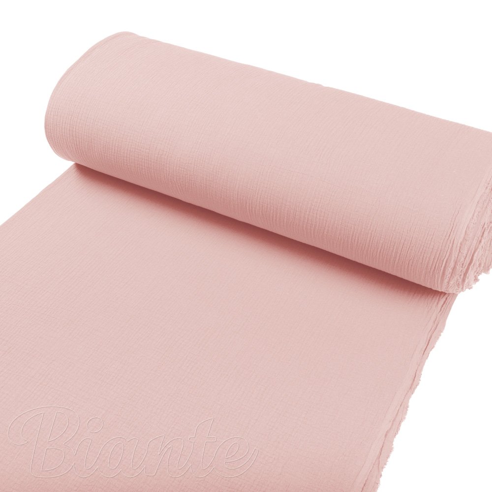 Mušelín dvojitá gázovina MSN-078 Pudrově růžová - metráž šířka 140 cm - detail 2 - Biante.cz