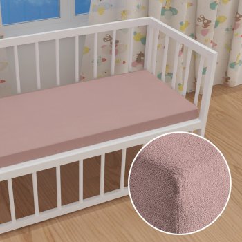 Dětské froté napínací prostěradlo do postýlky FR-024 Hnědorůžové - Biante.cz