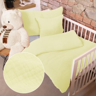 Detské mušelínové posteľné obliečky do postieľky Nature MSN-071 Svetlé vanilkovo žlté - Biante.sk