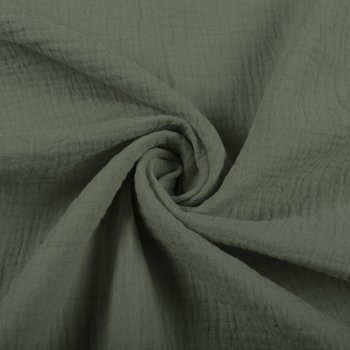 Mušelín dvojitá gázovina MSN-076 Zelená khaki - metráž šířka 140 cm - Biante.cz