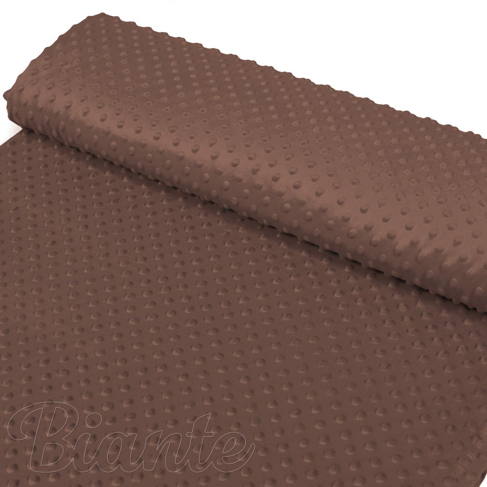 Dětská látka Minky TOP 3D puntíky MKP-052 Čokoládově hnědá - šířka 170 cm - detail 2 - Biante.cz