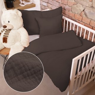 Dětské mušelínové povlečení do postýlky Nature MSN-069 Kakaově hnědé - Biante.cz