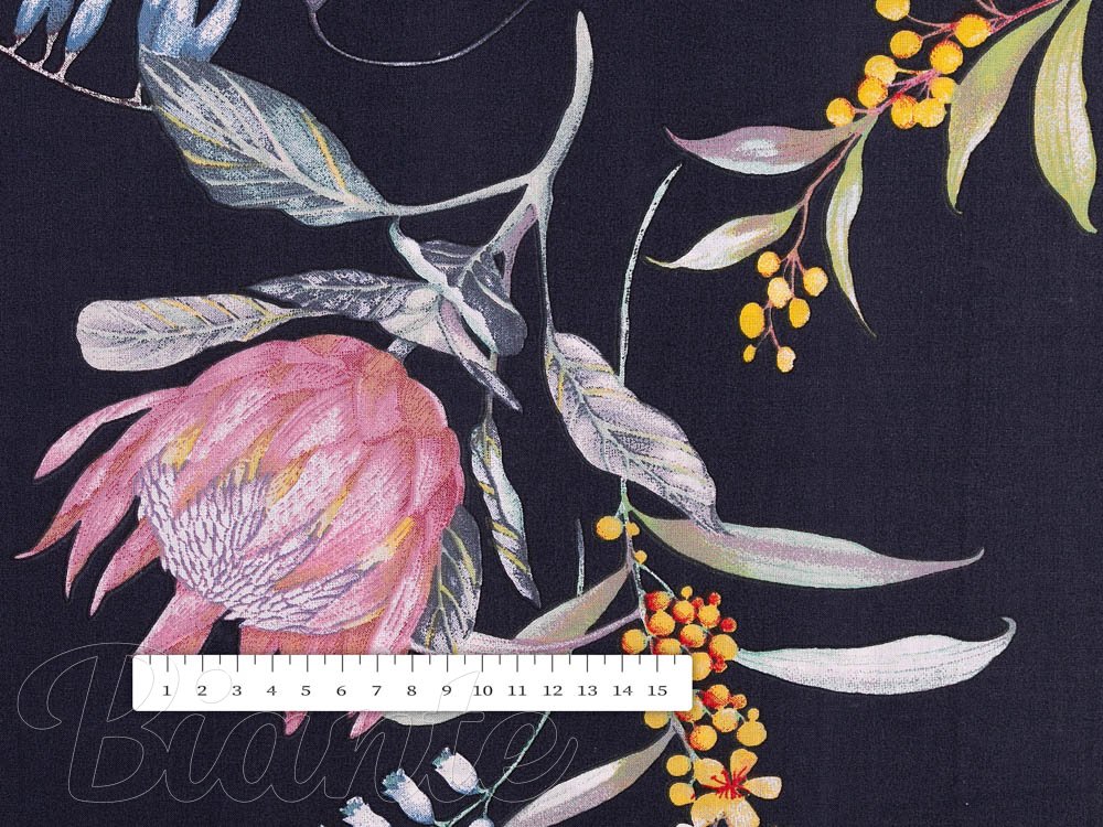 Bavlněná látka/plátno Sandra SA-427 Duhové květiny na tmavě modrém - šířka 145 cm - detail 3 - Biante.cz Bavlněná látka/plátno Sandra SA-427 Duhové květiny na tmavě modrém - šířka 145 cm - detail 3 - Biante.cz