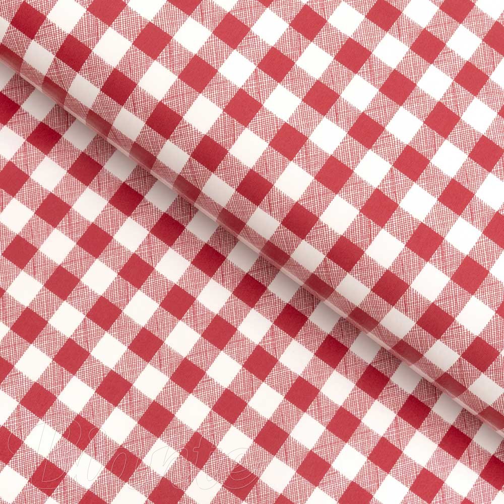 PVC ubrus Červeno-bílá kostička 12x12 mm PV-109 - metráž š. 140 cm - Biante.cz