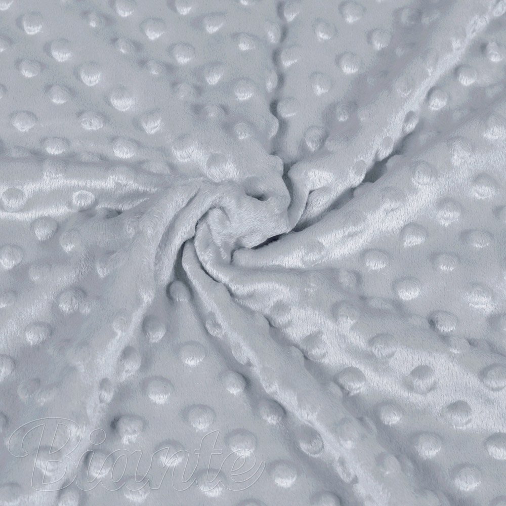 Dětská látka Minky 3D puntíky MKP-050 Stříbrnošedá - šířka 150 cm - detail 1 - Biante.cz