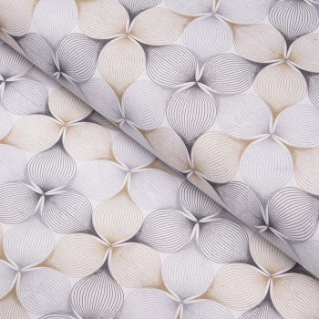 Dekorační látka PML-031 Designové geometrické obrazce na bílém - šířka 150 cm