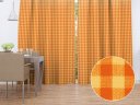 Bavlněný závěs na míru Olivia OL-006 Oranžovo-žlutá kostka malá - Biante.cz
