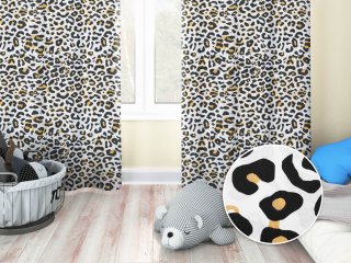 Dětský bavlněný závěs na míru Sandra SA-409 Leopardí vzor na bílém - Biante.cz Dětský bavlněný závěs na míru Sandra SA-409 Leopardí vzor na bílém - Biante.cz