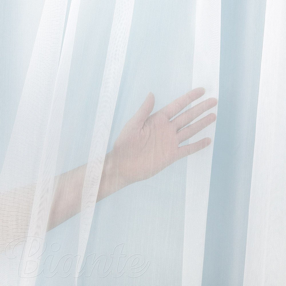 Světle smetanová záclona s perleťově vytkávanou bordurou cikcak do obloučků ZAC-025 výška 295 cm