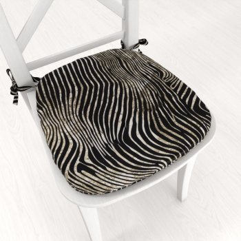 Sametový oblý podsedák Tamara TMR-052 Zebrovaný vzor - 39x37x3 cm - Biante.cz