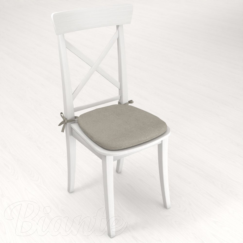 Oblý podsedák z imitace broušené kůže Alcantara ALC-014 Světle šedý - 39x37x3 cm - detail 2 - Biante.cz