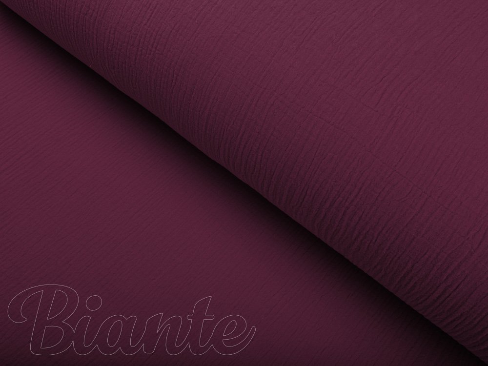 Mušelín dvojitá gázovina MSN-044 Burgundská vínová - metráž šířka 160 cm - detail 4 - Biante.cz