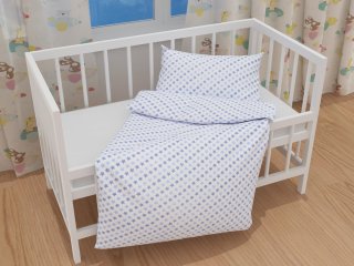 Dětské bavlněné povlečení do postýlky Sandra SA-266 Modré hvězdičky na bílém - detail 1 - Biante.cz Dětské bavlněné povlečení do postýlky Sandra SA-266 Modré hvězdičky na bílém - detail 1 - Biante.cz