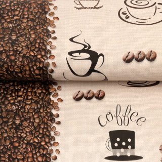 PVC obrus Káva na svetlo hnedom PV-212 - metráž š. 140 cm - detail 1 - Biante.sk