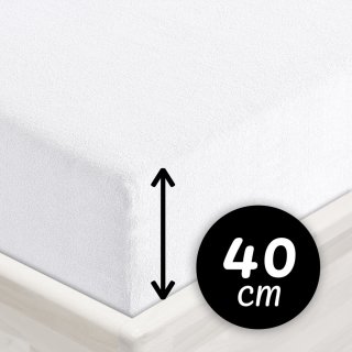 Froté napínacie prestieradlo na extra vysoký matrac FR-031 Biele - Biante.sk