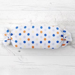 Polštář válec bonbon Sandra SA-120 Modré a hnědé puntíky na bílém - Biante.cz Polštář válec bonbon Sandra SA-120 Modré a hnědé puntíky na bílém - Biante.cz