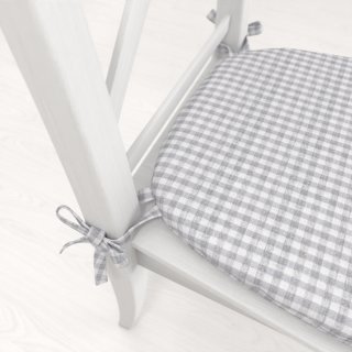 Oblý podsedák Rebeka RE-015 Svetlo sivo-biela kocka malá - 39x37x3 cm - detail 1 - Biante.sk